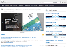 加拿大银行 官方网址 加拿大银行网站大全