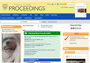 梅奥诊所学报 官方网址 美国杂志网站大全