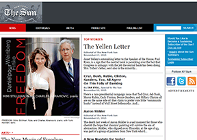 《纽约太阳报》 官方网址 美国新闻网站大全