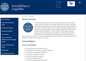 萨格勒布大学 官方网址 克罗地亚教育网站大全
